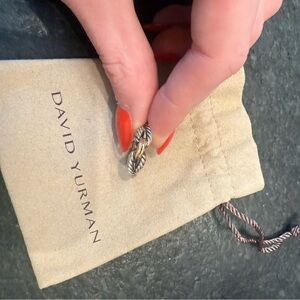 David Yurman Twisted Silver Ring with Gold Accent
